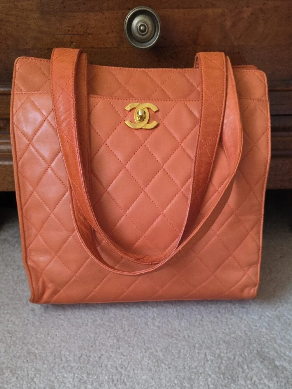 CHANEL Quilted Timeless Leather CC Turnlock Tote